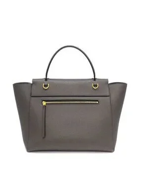 Celine | Bags | Celine Handle Shoulder Bag Mini Gray Calfskin Gold ...